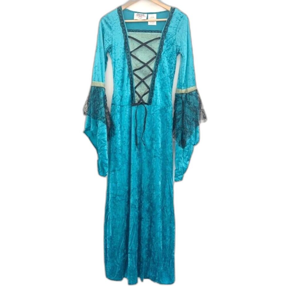 Ren Faire Queen Costume Blue Velvet Gown Dress Renaissance  NEW IN PACKAGE - Picture 9 of 16